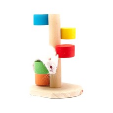 더플로우컴퍼니 알록달록 햄스터 계단 장난감 9.6 x 8.5 x 14 cm, 혼합색상, 1개