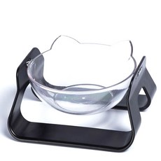 고놈참 각도조절 반려동물 식기 원형식탁 1구, 1개, 블랙