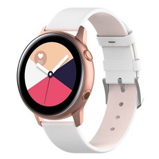 인뮤즈 갤럭시 액티브 1/2/워치3/워치4/워치4클래식 20mm 소프트 가죽 스트랩 (40/41/42mm 호환 가능), 화이트, 1개