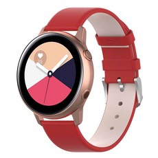인뮤즈 갤럭시워치 호환 액티브 42mm 소프트 가죽 시계줄 + 바냇봉 + 조절용 핀, 레드, 1개