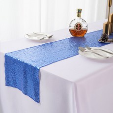 알럽홈 스팽글 컬러 파티 테이블러너, 레이크블루, 35 x 275 cm