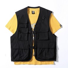 Rindfishing優質釣魚背心 PL103, 黑色的