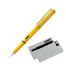 LAMY Safari鋼筆+墨水管 2入, EF, 黃色(鋼筆)