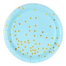 파티팡 컨페티 일회용 파티 접시 23cm 블루, 10개입, 3개