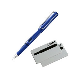 LAMY Safari鋼筆+墨水管 2入, F, 藍色(鋼筆)