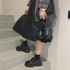 new 레더 벨트 버클 플랫폼 워커
