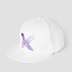AXAP X 화이트 홀로그램 스냅 모자