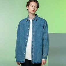 티엔지티 남성용 솔리드 데님 셔츠
