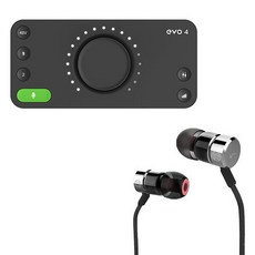 오디언트 오디오 인터페이스 EVO 4 + OP.2C 이어폰 헤드폰 젠더 세트