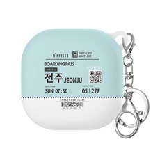 트라이코지 트레인티켓 갤럭시 버즈 라이브 하드케이스 + 키링, 전주