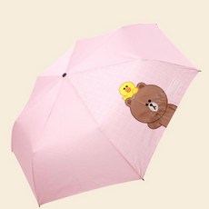 라인프렌즈 브라운앤프렌즈 체크 수동 3단 우산 30004