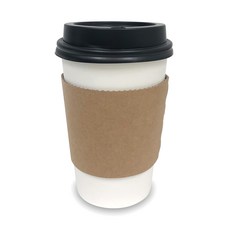 투고팩 종이컵 390ml + 크라프트 홀더 + 타공 뚜껑 세트, 100세트