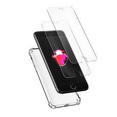 신지모루 범퍼 강화 4DX 에어팁 젤리 휴대폰 케이스 + 2.5D 강화 유리 필름 2p 세트