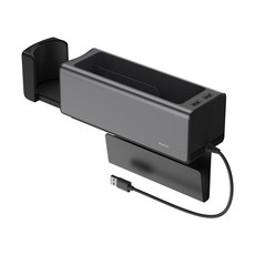 베이스어스 듀얼 USB 사이드포켓 차량용 수납함 블랙 CRCWH-A01, 1개