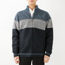 남성용 기능성 아웃도어 폴라넥 집업 헤비 기모 니트 가디건