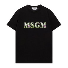 MSGM 여성용 자수 로고 반팔 티셔츠