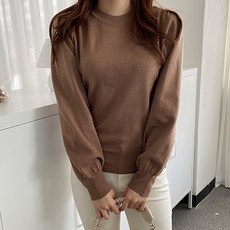 여성용 샤벳 퍼프 라운드 니트