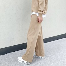 잘빠진 여성용 컴포즈 밴딩 일자 팬츠