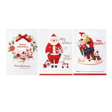 프롬앤투 크리스마스 카드 3종 세트 S1031q123, 혼합색상, 4세트