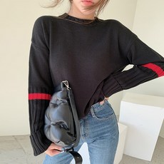 난닝구 여성용 코레트 소매 배색 니트