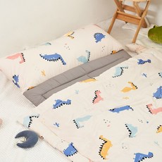 에시앙 공룡 사계절 낮잠이불 + 패드 + 베개 + 베개솜 세트 일체형