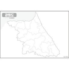 지도닷컴 우리나라 도별 백지도 강원도 코팅형 대, 1개