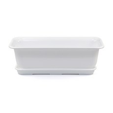 화분 뷰티 상자 500 + 받침, 화이트