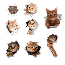 차즈마켓 3D입체 고양이 스티커 8종세트, 치즈냥, 악수냥, 꺼내냥, 귀엽냥, 애옹냥, 박력냥, 꼬마냥, 빼꼼냥