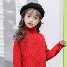 베베몽스토리 여아용 다이아몬드 터틀넥 원피스
