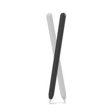 아이노비아 AHASTYLE PZOZ 애플펜슬 2세대 슬림 실리콘 케이스, 블랙 + 화이트, 2개