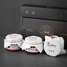 나래밥상 젓갈 3종 선물세트 + 쇼핑백, 1세트