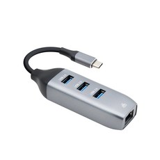 컴스 3포트 USB 3.1 C타입 멀티 USB허브 FW239, 그레이 + 블랙