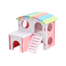 더플로우컴퍼니 햄찌를 위한 알록달록 하우스 15 x 15 x 13.8 cm, F 핑크, 1개