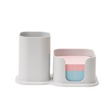 尾筆筒 分液器 兩色筆筒, 淺灰, 1個