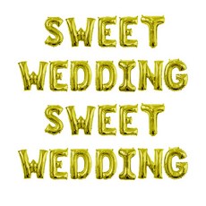 SWEET WEDDING 결혼기념일 이벤트 파티 풍선, 골드, 2개