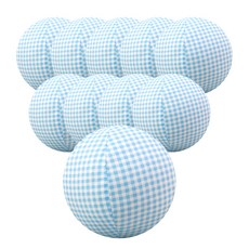 레드퍼피 펫 플레이 봉제공 150mm, 체크블루, 10개