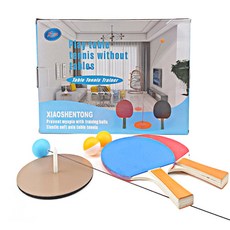 스위트슬라임 실내 홈 트레이닝 가정용 셀프 탁구 놀이 세트, 혼합색상