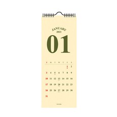 워너디스 2021 클래식 슬림월 캘린더, 컬러, 1개