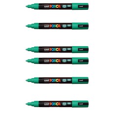 포스카 컬러마커 PC-5M GREEN, 6개, 1색