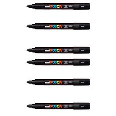 포스카 컬러마커 PC-5M BLACK, 6개, 1색