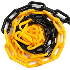 警戒線塑膠鏈 黑黃色 10mm*25m, 1個