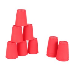 競速疊杯 12入+收納袋 2入組, 紅色的