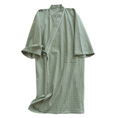 스타 체크 모던 샤워 가운 L, 그린, 1개