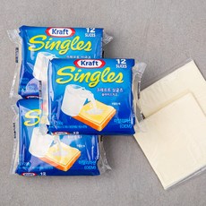 크래프트 싱글즈 슬라이스 치즈 12매입, 250g, 3개