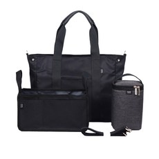 마리코코 마리백 기저귀가방 + 이너백 + 보냉백 세트 지퍼형, 블랙