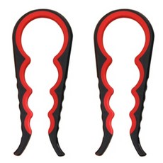 행복비전 안심 4 in 1 다용도 만능 병따개 뚜껑 오프너 2P 세트, 블랙 + 레드, 2개