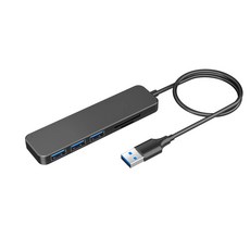 [쿠팡수입] 만듦 메모리카드 리더 3포트 USB 3.1 Gen1 허브 1.2m, 블랙