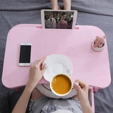 스윗조이 파스텔 접이식 베드 좌식 테이블 + 펜 + 지우개 세트, 핑크(테이블), 랜덤발송(펜)