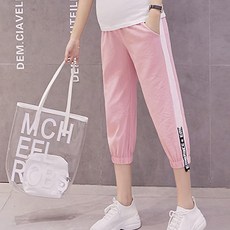캐주얼 9부 옆줄 임부복하의