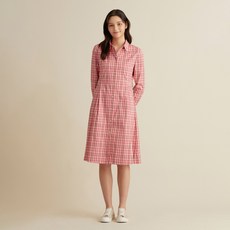 닥스(DAKS) 여성용 ESSENTIAL 하우스체크 면혼방 셔츠형 원피스 DLDR2BE11P3 - 닥스여성셔츠